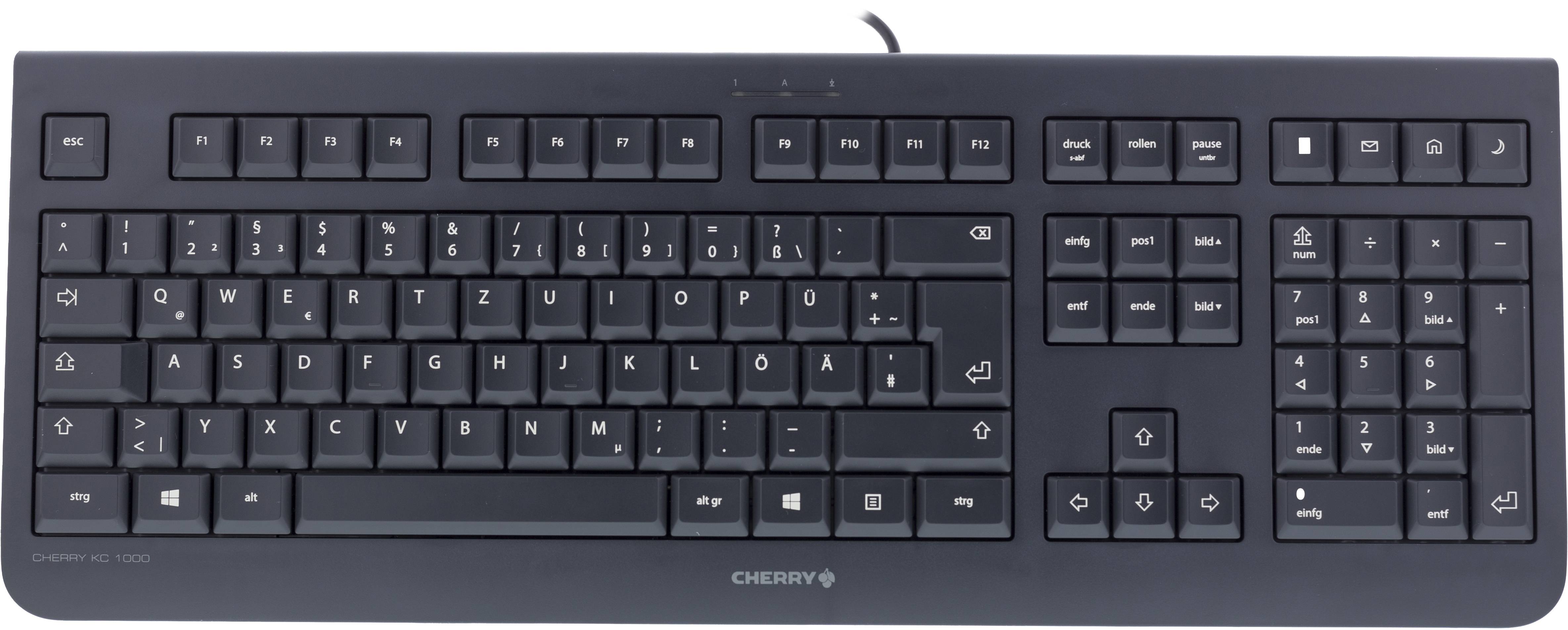 CHERRY KC1000, UK layout, USB, 1,8m kabel, svart