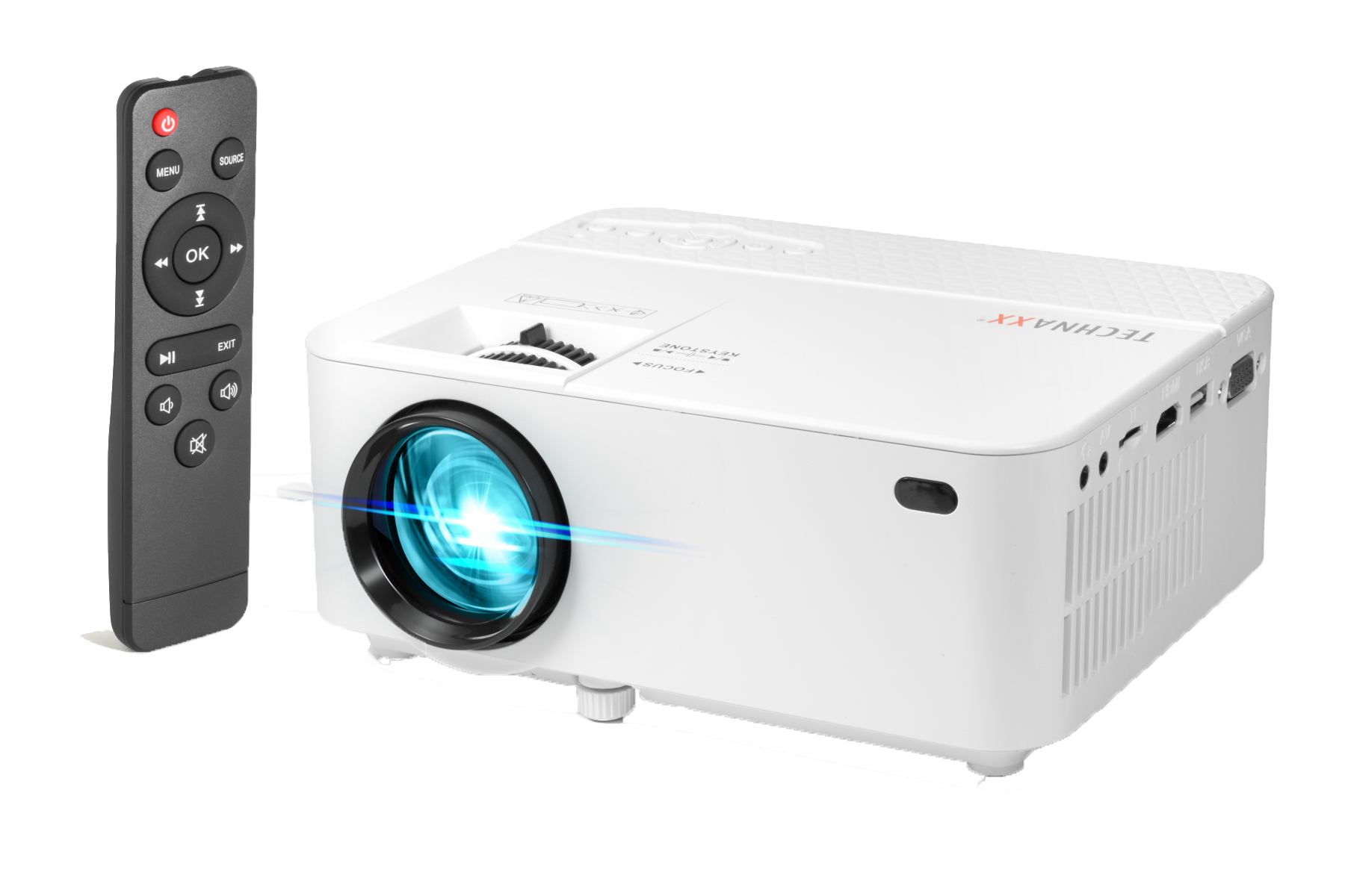 Technaxx Mini LED-projektor TX-113, 800x480, Full HD-stöd, 176",
