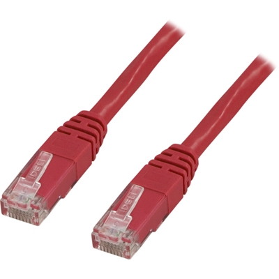 DELTACO U/UTP Cat6 patchkabel, korskopplad, LSZH, 2m, röd