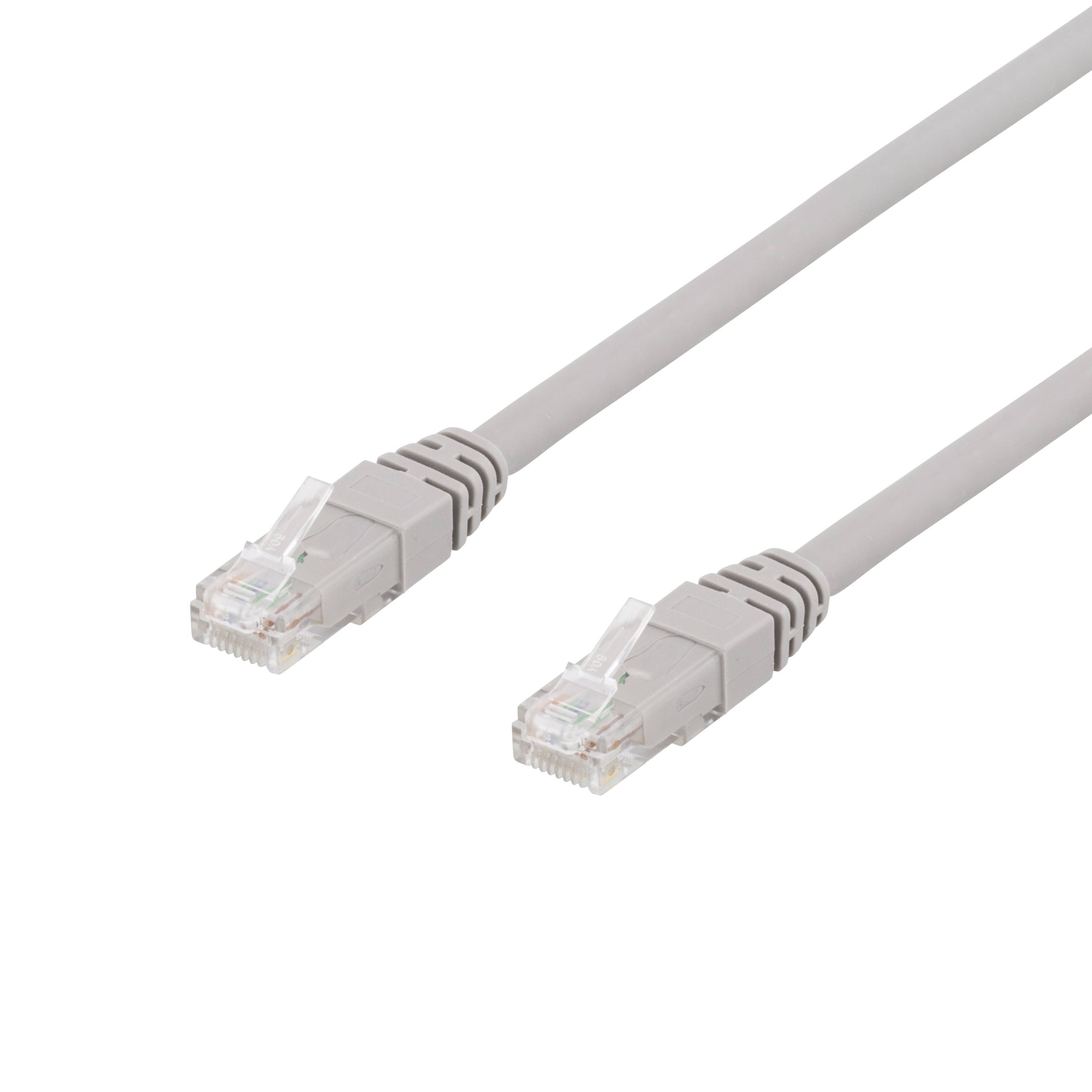 DELTACO U/UTP Cat6a patchkabel, LSZH, 5m, grå