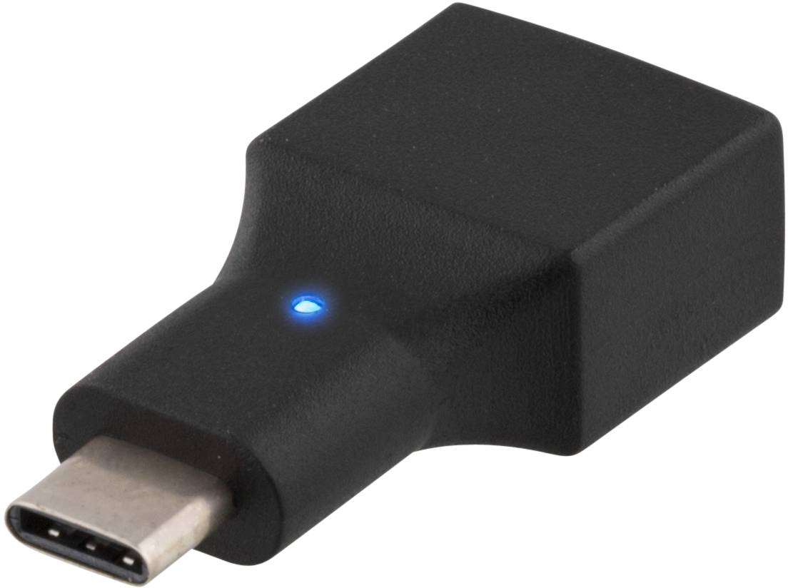 DELTACO USB 2.0 adapter, Typ C - Typ A hona, svart | Dator - Datorkablar - USB-kablar - Adaptrar/Könbytare | AlltMobil