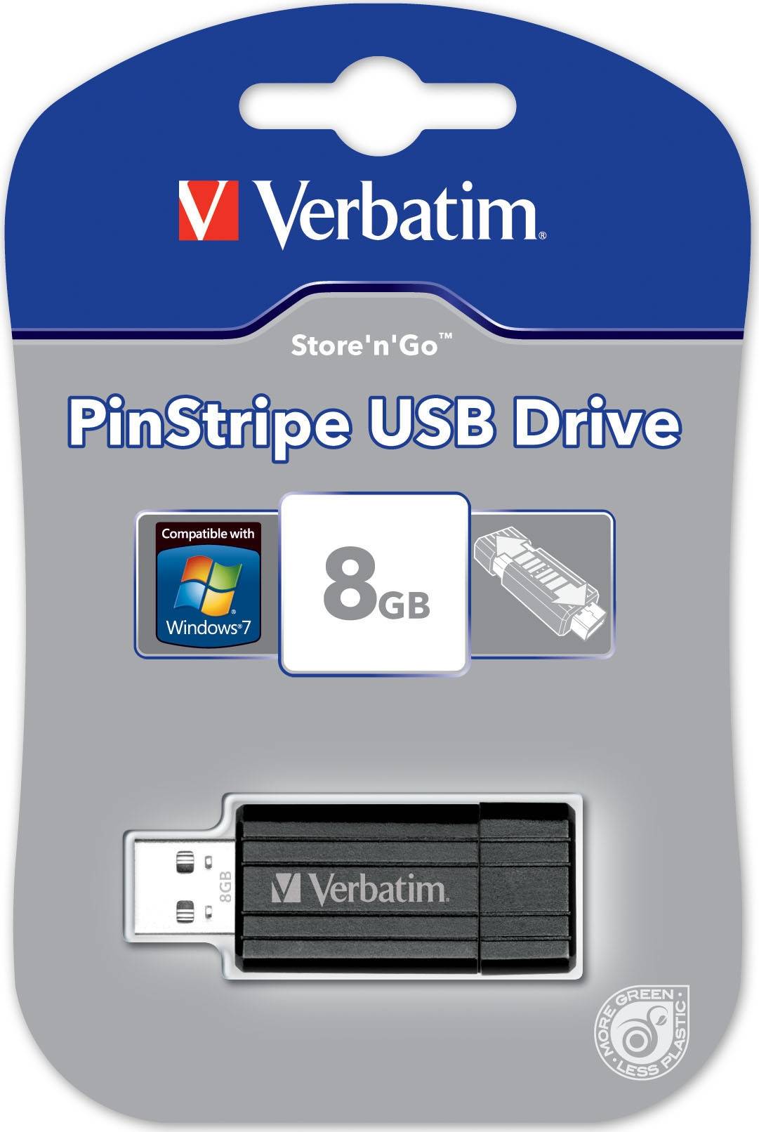 Verbatim USB 2.0 minne, Store'N'Go, 8GB, PinStripe