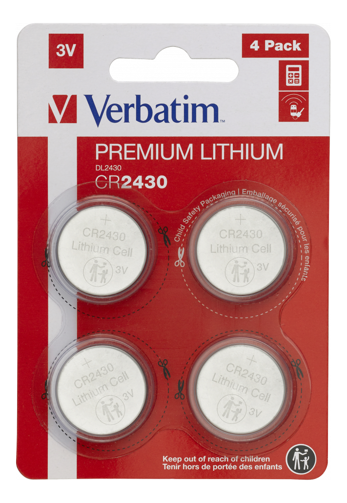 Verbatim LITHIUM BATTERY CR2430 3V 4 PACK