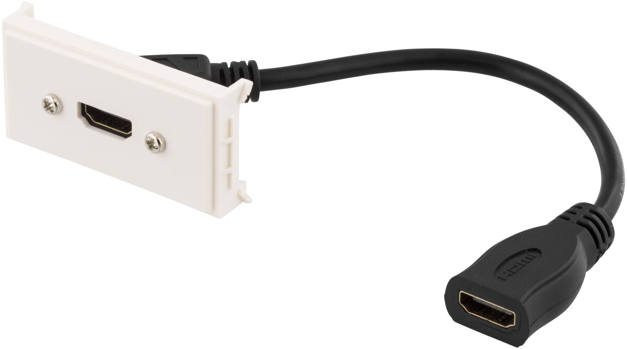 DELTACO Uttagspanel, 1xHDMI, 0,2m, vit