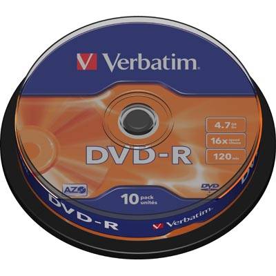 Verbatim DVD-R, 16x, 4,7GB/120min, 10-pack spindel, AZO |  | AlltMobil