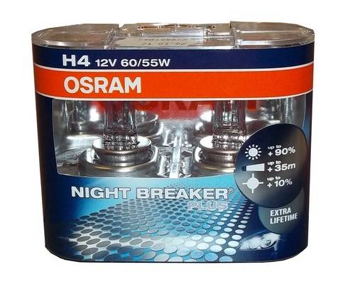 Xenonlampor, Osram H4, 12V, 60/55W Night Breaker 2-pack