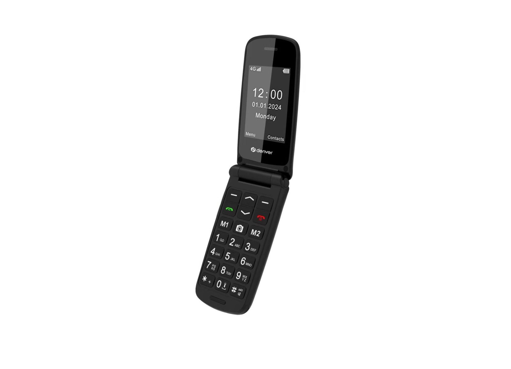 Denver BAS-24800L – Senior 4G Flip-telefon med Bluetooth, SOS-knapp & 2,4"" Färgskärm | Mobil - Mobiltelefoner | AlltMobil