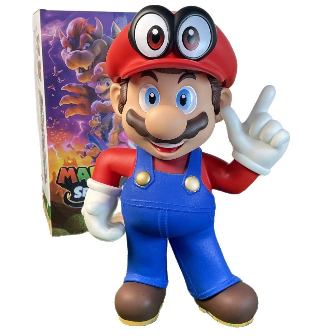 Super Mario Actionfigur 40 cm – Stor Samlarfigur i PVC med Avtagbar Keps | Hem & Fritid - Hobby & Fritid - Roliga prylar - Geek Leksaker - Actionfigurer | AlltMobil