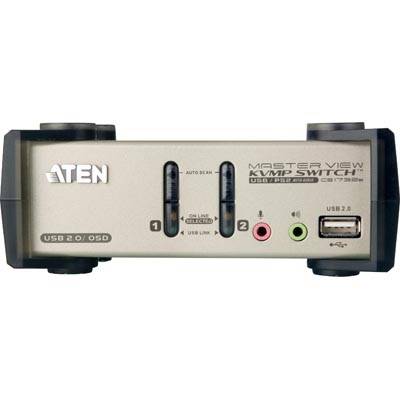 ATEN KVM-switch, 1 konsol styr 2 datorer, USB, 2 extra USB-portar, OSD