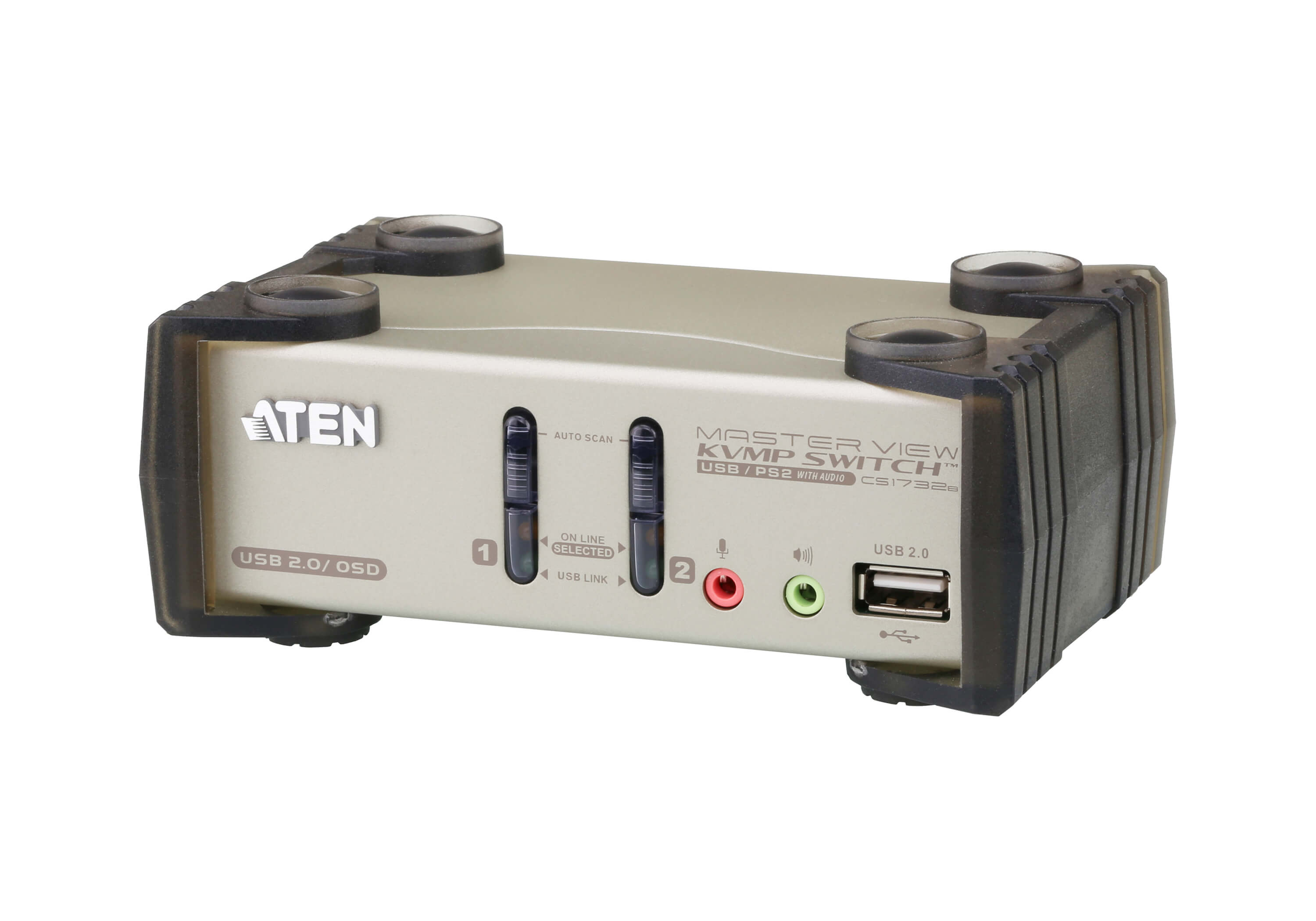 Aten 2 Port PS/2, USB VGA KVM Switch, 3.5 mm Stereo 2048 x 1536 Maximum Resolution