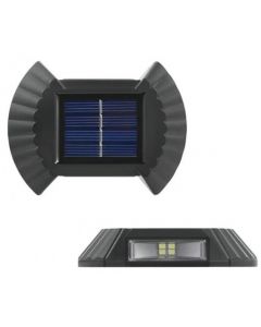 Solcellslampa för mark & väggmontering, 8LED, IP67 vädertålig, 4-pack