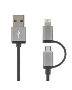 DELTACO PRIME USB-synk-/laddarkabel (svart)