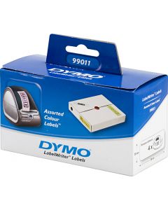 DYMO LabelWriter etiketter i gult, rosa, blått, grönt 89x28mm/4x130s