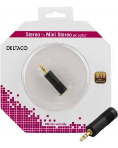 DELTACO teleadapter 6,3mm ho - 3,5mm stereo ha