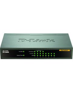 D-Link DES-1008PA, Ethernet switch, 8x10/100Mbps, 4xPOE, svart