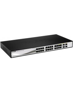 D-Link switch, 24x10/100/1000Mbps, Layer2, 4xSFP