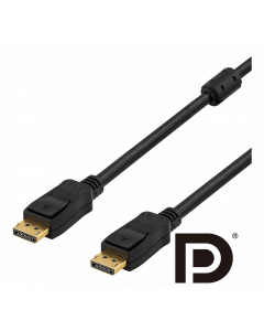 DELTACO PRME DisplayPort monitorkabel, Ultra HD i 60Hz, 1m, svart