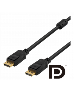 DELTACO PRME DisplayPort monitorkabel, Ultra HD i 60Hz, 3m, svart