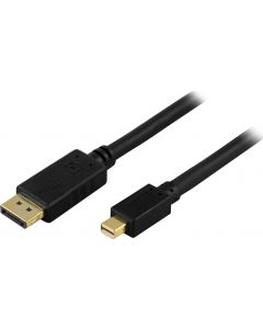 DELTACO DisplayPort till Mini DisplayPort kabel, 20-p ha-ha, 1m, svart