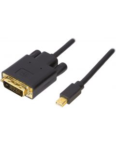 DELTACO mini DisplayPort till DVI-I kabel, ha-ha, 3m, svart