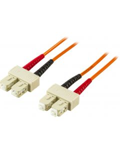 DELTACO OM1 fiberkabel, SC - SC, duplex, UPC, 62,5/125, 10m, orange