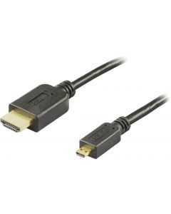 DELTACO HDMI-kabel, 1.4+E, 19-pin ha-Micro 19-pin ha, 1080p, svart, 5m