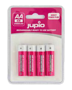 Jupio Rechargeable Batteries AA 2500 mAh 4 pcs DIRECT POWER PLUS