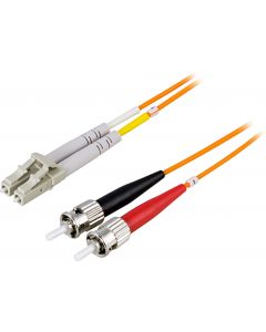 DELTACO OM1 fiberkabel, LC - ST, duplex, UPC, 62,5/125, 10m, orange