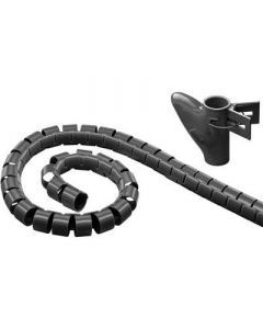 DELTACO Kabelslukare i nylon, 25mm diameter, verktyg ingår, 5m, svart
