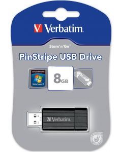 Verbatim USB 2.0 minne, Store'N'Go, 8GB, PinStripe