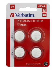 Verbatim LITHIUM BATTERY CR2016 3V 4 PACK