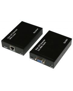 VGA och ljud-förlängare över Ethernet-kabel, upp till 300m, svart