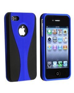 Svart och blått silikonskal till iPhone 4/4s