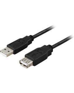 USB 2.0 kabel Typ A ha - Typ A ho 1m, svart