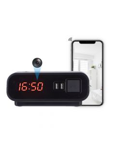 WIFI Spionkamera i bordsklocka med 2x usb-portar, 1080p, MicroSD