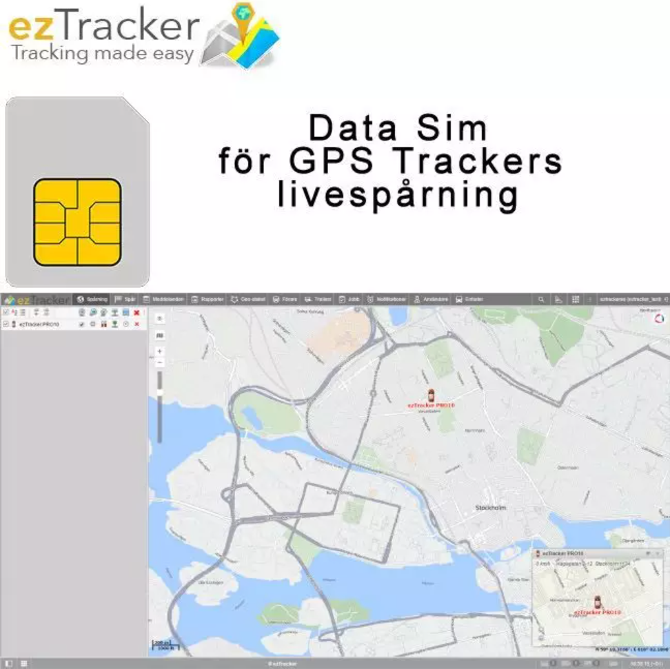 ezTracker Sim - Data Simkort 6 månader livespårning | Elektronik - GPS-spårare | AlltMobil