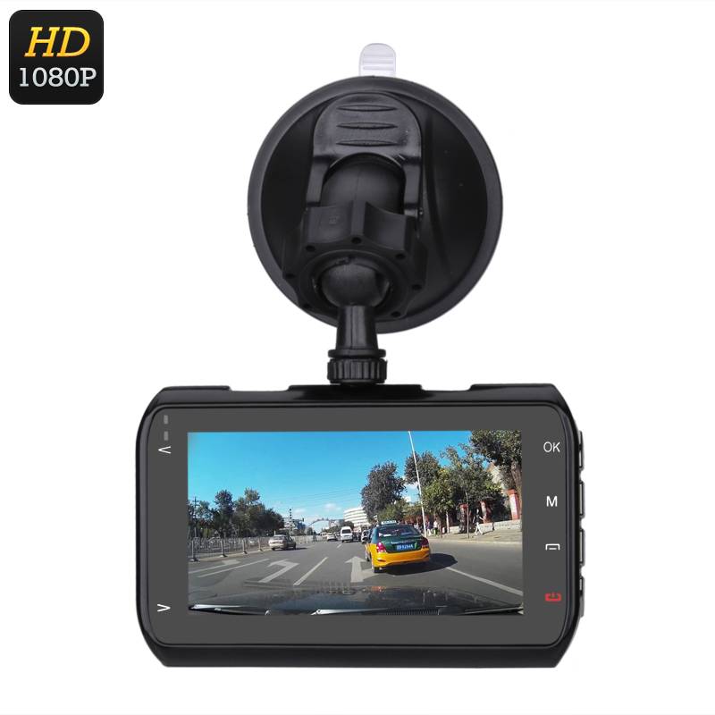 FullHD dashcam / bilkamera, 170 grader vidvinkel, 2.7" display, stötsensor, IR-nightvision, rörelsedetektering