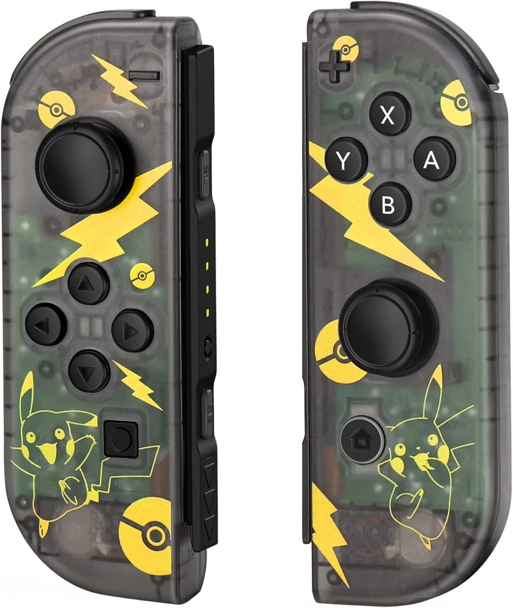 Joy-Con Handkontroller Svart/Gul Transparent med Pikachu - för Nintendo Switch | Hem & Fritid - Spelkonsoler & Tillbehör - Nintendo Switch | AlltMobil