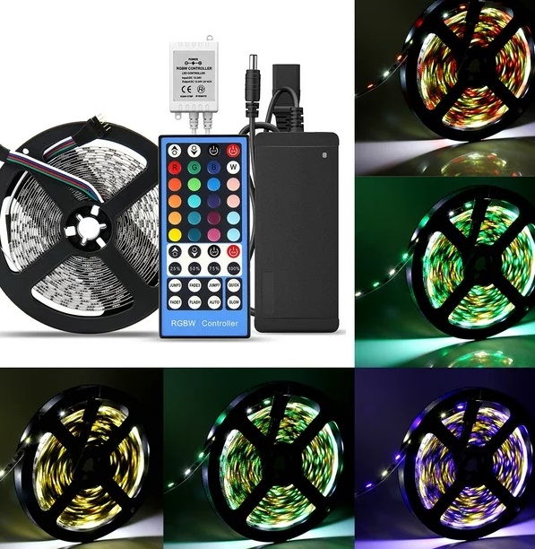 RGB LED ljusslinga med styrenhet/kontrollbox, fjärrkontroll - Premium, 6m