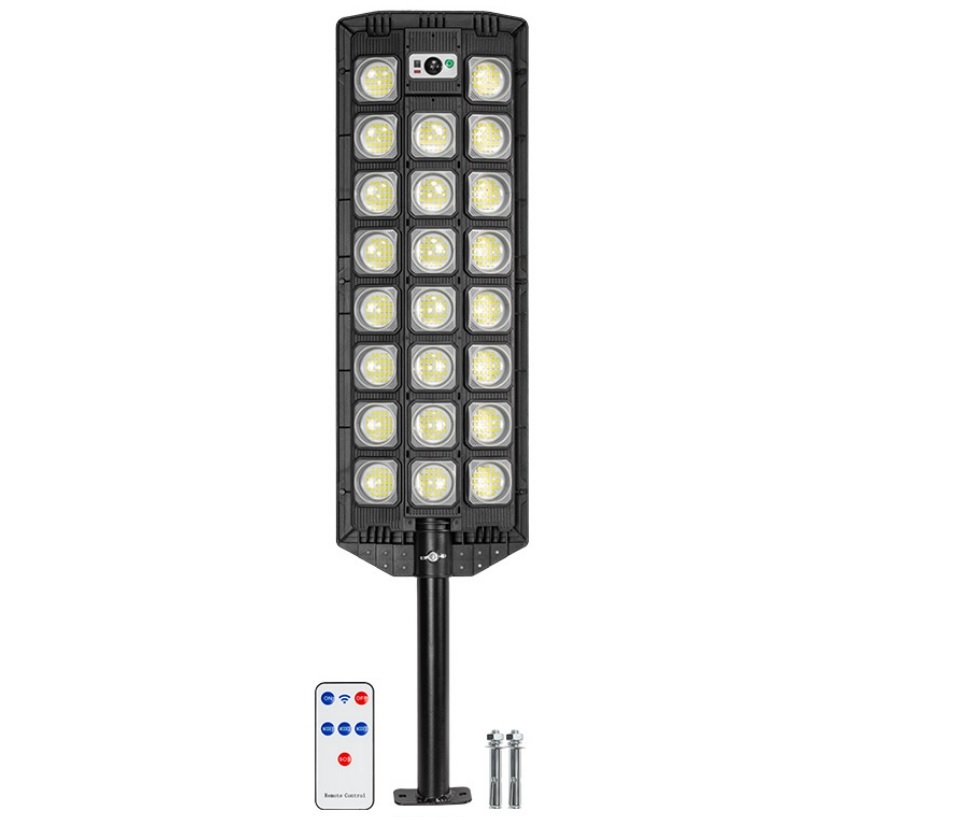 Superstark LED-strålkastare med sensor, rörelsedetektor, fjärrkontroll, 598LED