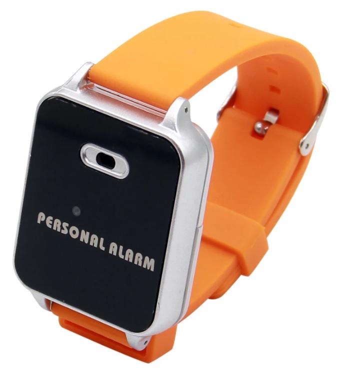 Personlarm, armbandsur, 125dB, 40min, orange