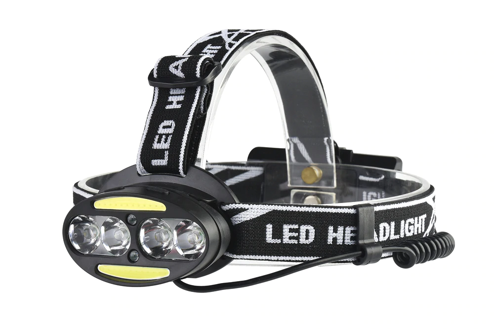 Laddningsbar Pannlampa USB, Kraftfull LED Lampa, Löpning, Utomhusbruk