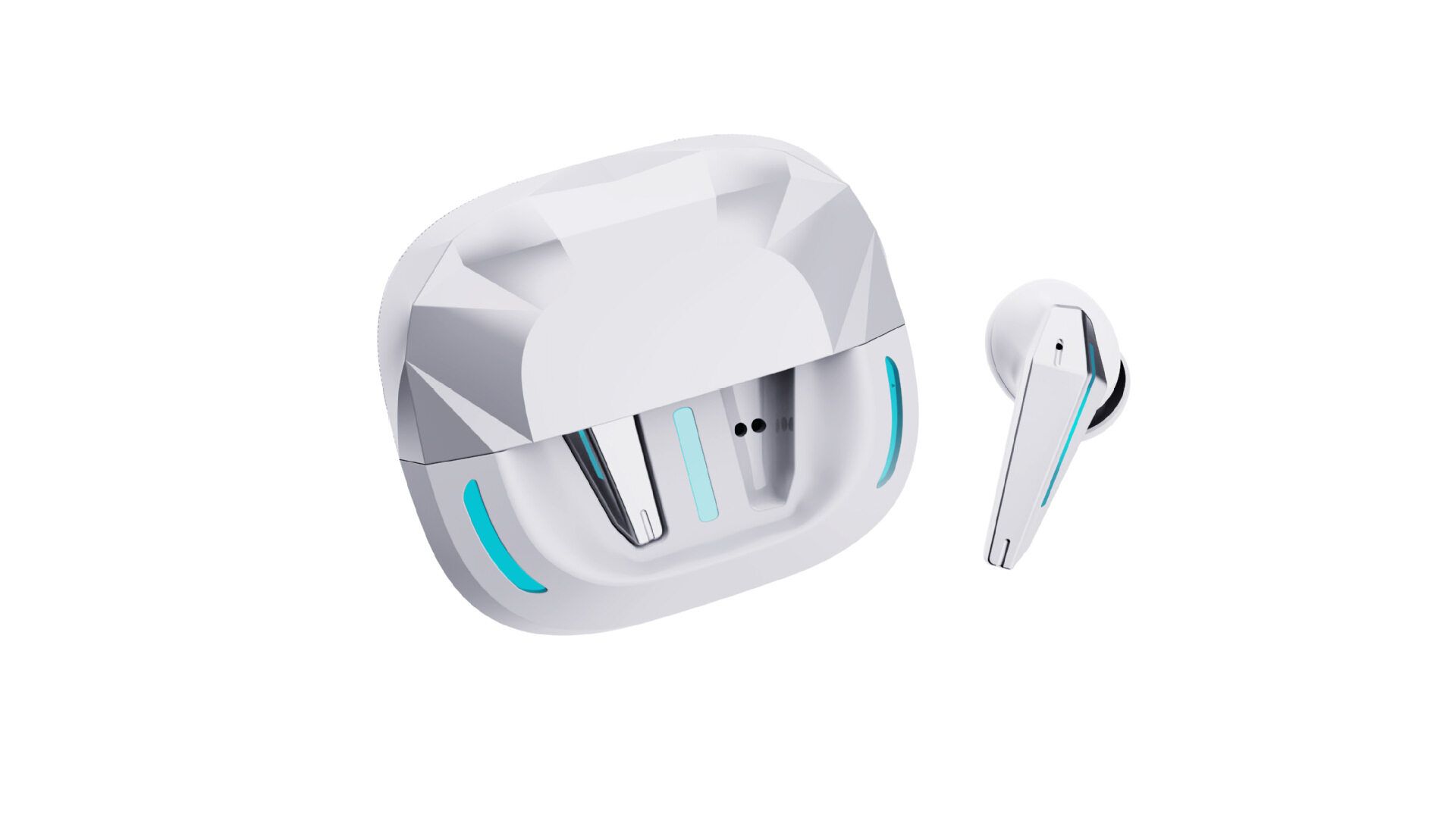 Trådlösa Bluetooth Hörlurar – Brusreducering, 63h Batteritid, IPX5 Vattentäta, låg latens - Vit | Hem & Fritid - Ljud & Bild - Hörlurar - Trådlösa bluetooth headset | AlltMobil