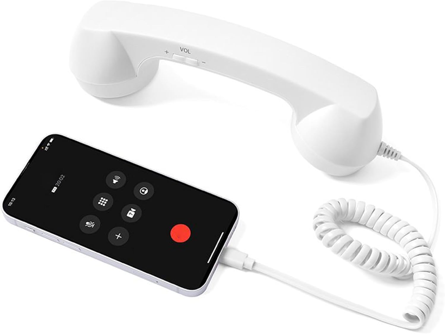 Retro Telefonlur med USB-C för Android & iPhone – Klassisk Design, Vit | Mobil - Mobiltillbehör - Retrolurar till mobiler | AlltMobil