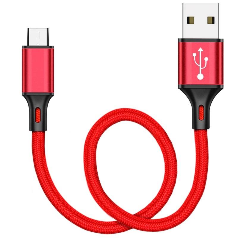 USB-C till Typ-A laddningskabel, 25 cm, perfekt för powerbanks - Röd
