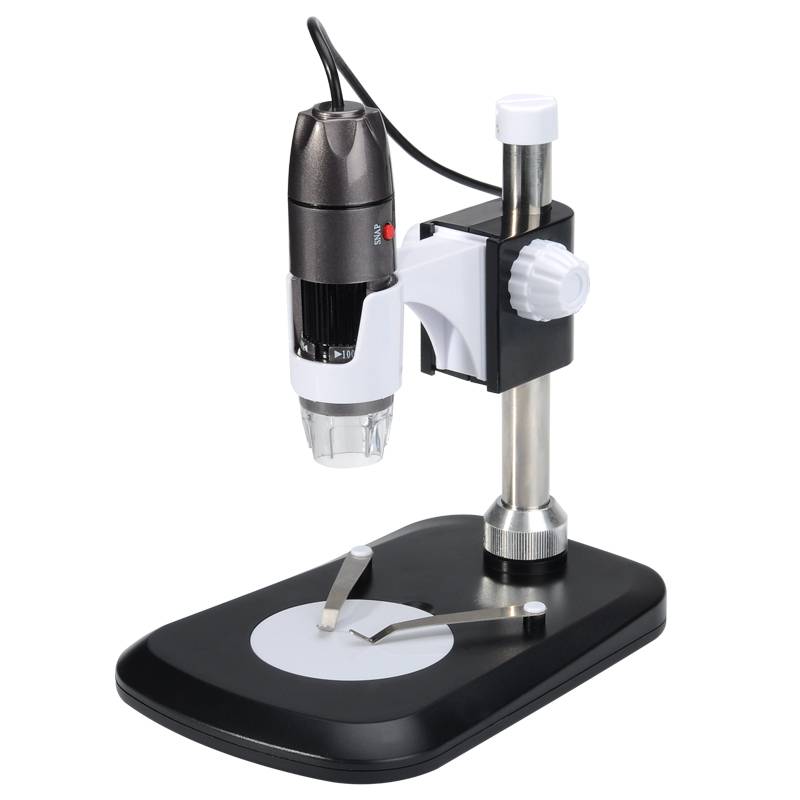 Digitalt USB-mikroskop, 40x - 1000x förstoring, 2592x1944, 8 st LED, 30fps, justerbar fokus, metallstativ